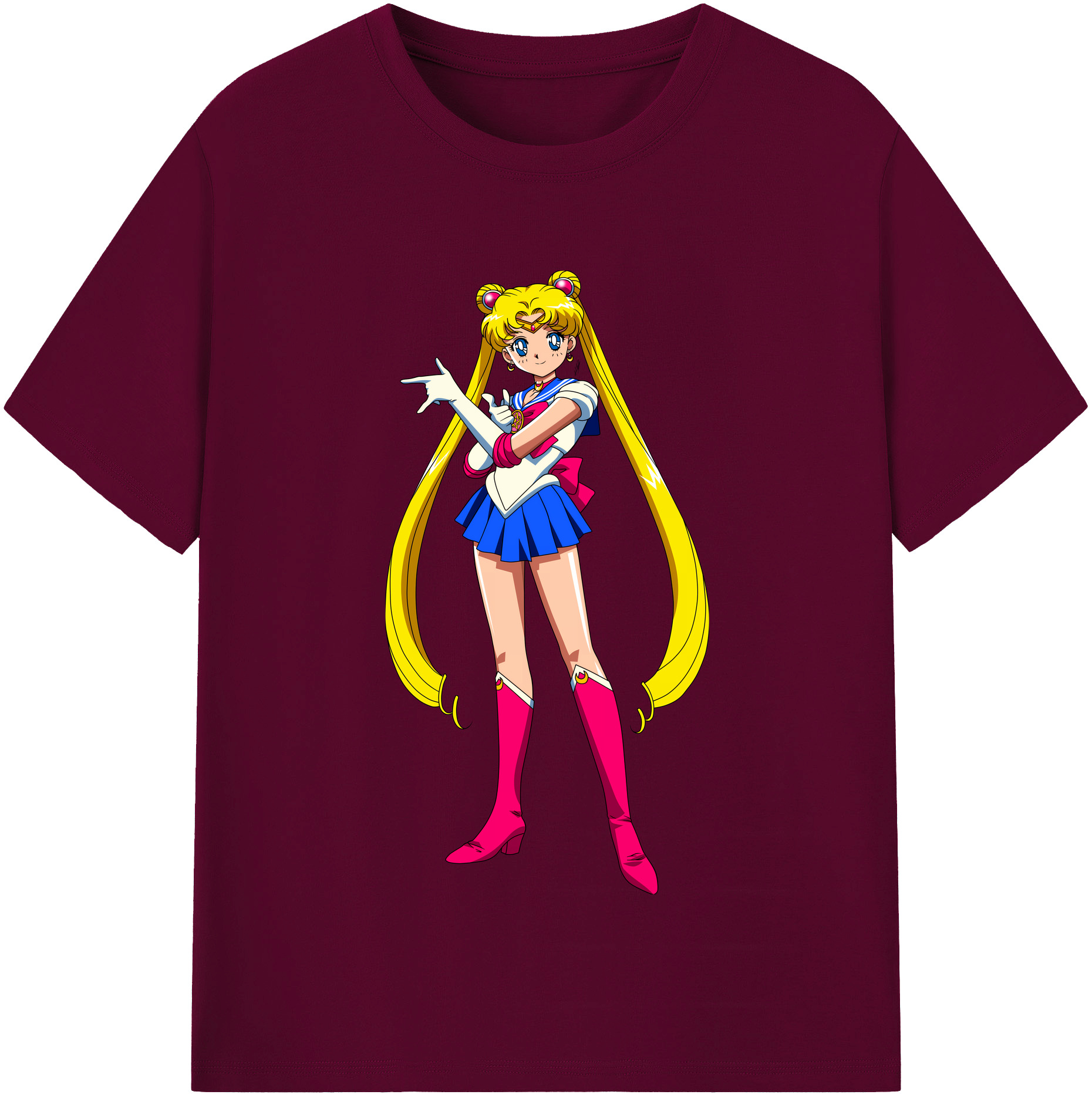 （画像用） 美少女戦士セーラームーン 月野 うさぎ つきの うさぎ Sailor Moon Tsukino Usagi レディースカジュアルプリントTシャツ（綿100％）